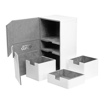 Ultimate guard taille standard xenoskin 200 plus double deck flip-n-tray étui (blanc)