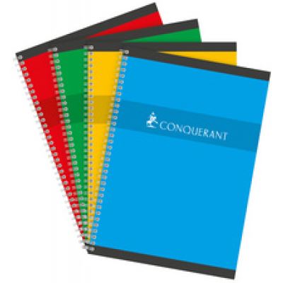 conqurant sept conquerant sept cahier reliure intégrale, a4, seyés noir