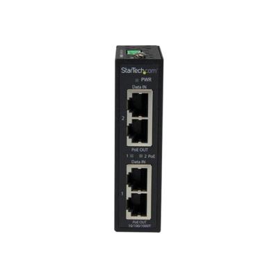 StarTech.com Industriële 2-poorts gigabit PoE+ Power over Ethernet-injector 48V / 30W - op de wand te monteren - stroomtoevoer - 30 Watt