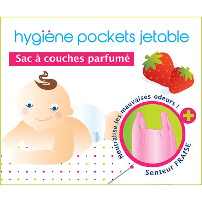 Boîte de 50 sacs à couches parfumé fraise