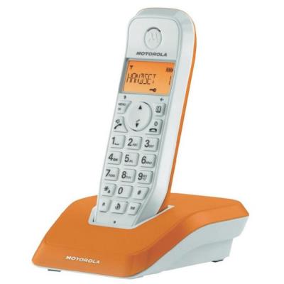 Motorola Startac S1201 - Téléphone sans fil avec ID d'appelant/appel en instance - DECT - blanc, orange