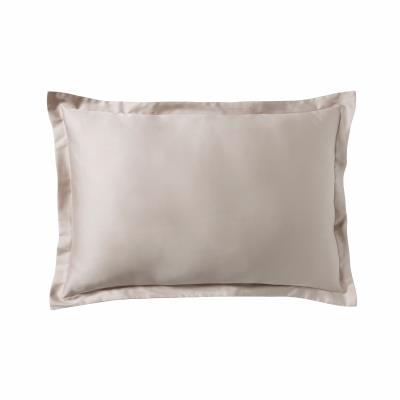 Essix - Taie d'oreiller rectangle Satin de coton uni Cendre - 50 x 70 cm