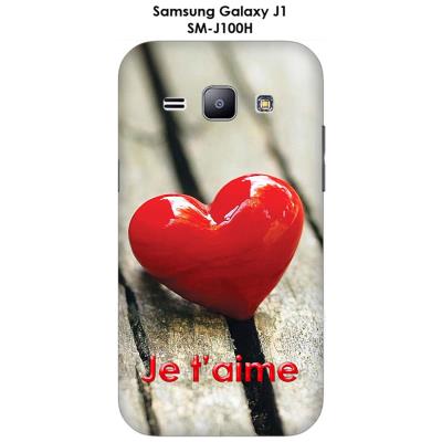 Coque Samsung Galaxy J1 - SM-J100H Cœur sur table - Je t'aime