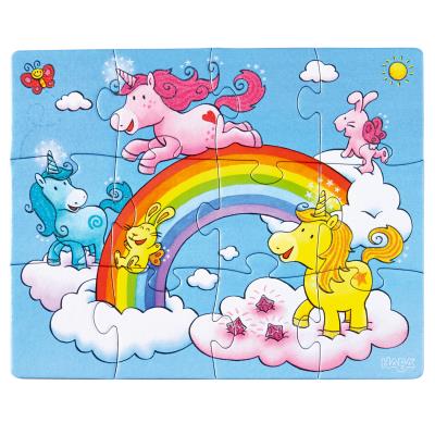 Puzzles de 12 à 18 pièces : 3 puzzles : licornes dans les nuages haba