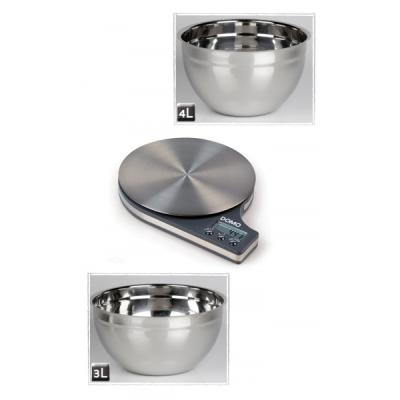 Balance de cuisine électronique 5kg - Pèse aliments + 2 bols inox 3 et 4L - Précision à 1gr