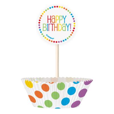 Kit à  caissettes à  cupcakes anniversaire (x24)