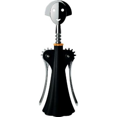 A di alessi anna g tire-bouchon en résine thermoplastique - noir et zamac chromée