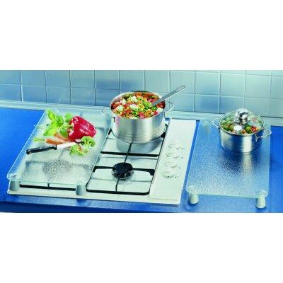 Wenko - Couvre-plaques de cuisson universel en verre - Lot de 2