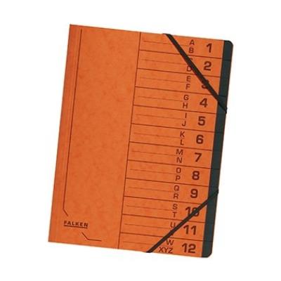 Falken chemise trieur, a4, carton, 12 compartiments, orange 11288826