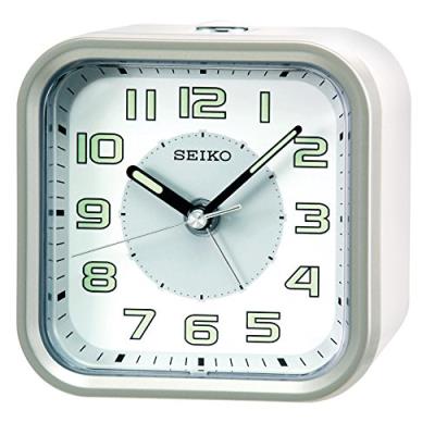 Seiko qHE128A réveil analogique-cadran blanc-bracelet plastique blanc