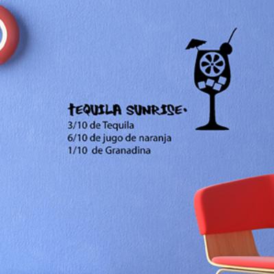 Pick and Stick Sticker Mural déco Tequila - 55 x 75 cm, Noir