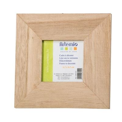 Cadre photo en bois carré 14,5cm - artémio