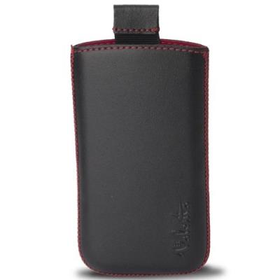 Étui pouch Valenta en cuir modèle Black Red