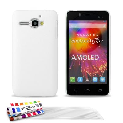 Coque rigide ORIGINALE Ultra Fine Blanc Le , Pearls, de MUZZANO pour ALCATEL OT 6010D + 3 Films de Protection Ecran UltraClear