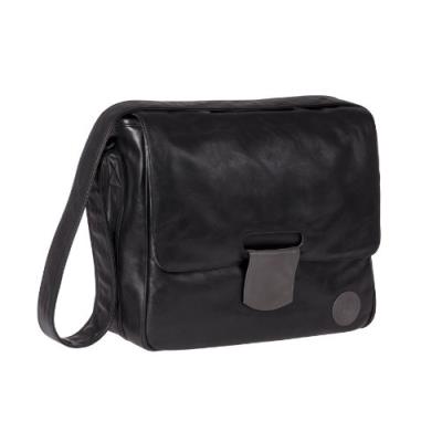 Lässig sac à langer mallette messenger simili cuir - noir