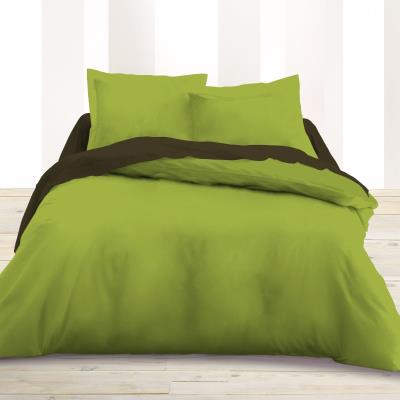 Housse de couette 220 x 240 unie vert 100% Coton / 57 Fils/cm2