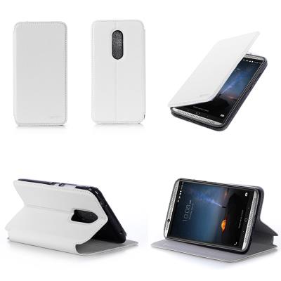 Etui luxe ZTE Axon 7 4G blanc Ultra Slim Cuir Style avec stand - Housse coque de protection ZTE Axon 7 5.5 pouces blanche - accessoires pochette XEPTIO :