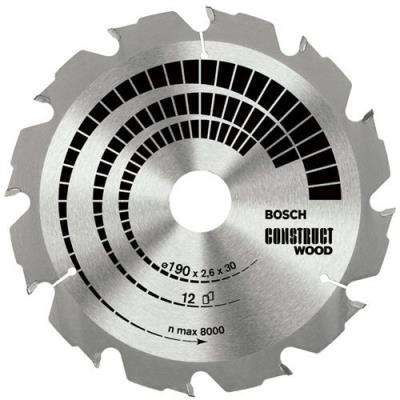 Bosch 2608640630 Lame De Scie Circulaire Construct Wood 160 X 20/16 X 2,6 Mm, 12, 1 Pièce