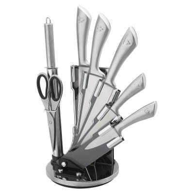 Ensemble de couteux + aiguisoir + ciseaux - Gris - Lot de 5