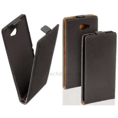 Housse etui coque pochette PU cuir fine pour Sony Xperia M2 + film ecran - NOIR