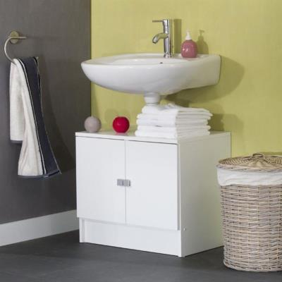 GALET Meuble sous lavabo 60cm blanc 2 portes