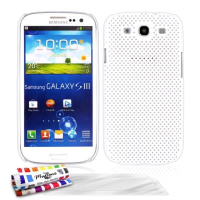 Coque ORIGINALE Ultra Fine Blanc , Alvéolia, de MUZZANO pour SAMSUNG GALAXY S3 I9300 + 3 Films de Protection Ecran UltraClear Pour SAMSUNG GALAXY S3 I9300