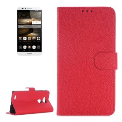 Huawei Ascend Mate 7 Coque Housse Cuir PU Rouge litchi