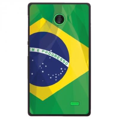 Coque rigide pour Nokia X avec impression Motifs drapeau du Brésil