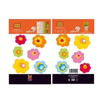 FLEURS POP Stickers muraux enfant 2 planches 11x10.5cm