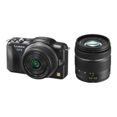 Panasonic Lumix G Dmc-Gf5W - Appareil Photo Numérique - Sans Miroir - 12.1 Mp - Quatre Tiers - 3X Zoom Optique Objectifs 14-42 Mm Et 14 Mm - Noir