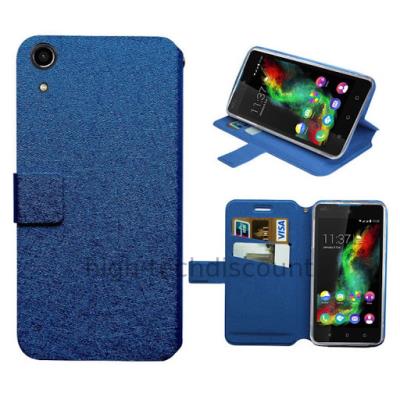 Housse etui coque pochette portefeuille pour Wiko Rainbow Up 4G - BLEU