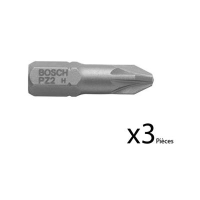 Lot De 3 Embouts De Vissage Extra-Dure Pozidriv Pz4 à Queue 6 Pans Mâle 1/4' Longueur 25 Mm Bosch 2607001566