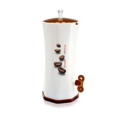 SNIPS - DOSA MOKA - DISTRIBUTEUR DE CAFÉ - MOTIF GRAINS DE CAFÉ - PLASTIQUE - BLANC/MARRON