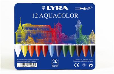 Boîte métal 12 crayons Lyra Aquacolor
