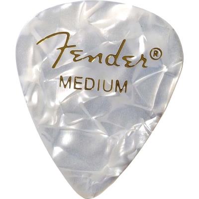 Accessoires guitares FENDER PACK DE 12 MEDIATORS FORME 351 PREMIUM BLANC MOTO MEDIUM MOYEN Médiators