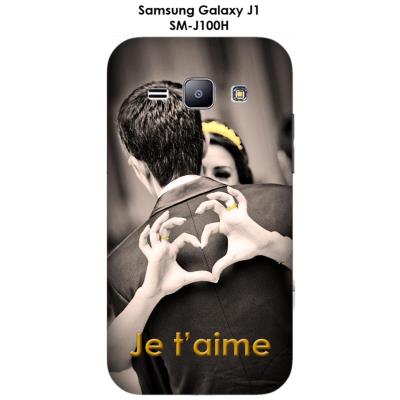 Coque Samsung Galaxy J1 - SM-J100H Couple cœur avec les doigts - Je t'aime