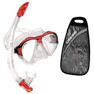 Cressi matrix and gamma kit masque tuba rouge