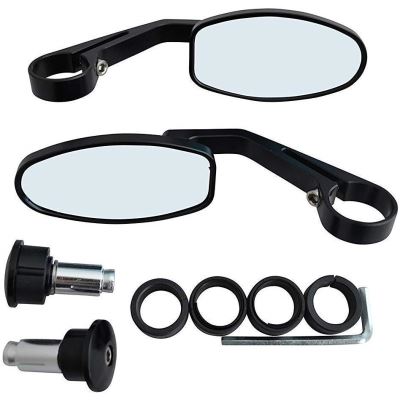 Paire Noir Moto Embout Barre Miroirs- Idéal pour Café Racer