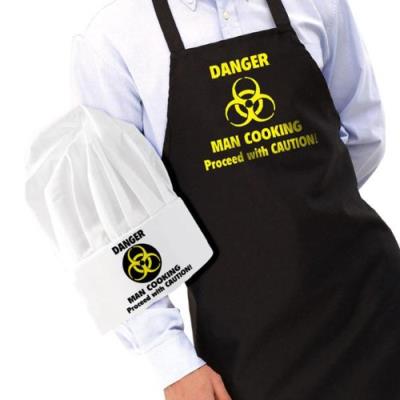 Gift house int -tablier et toque de cuisinier danger man cooking