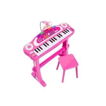 vidaXL Clavier jouet d'enfants et tabouret/microphone 37 touches Rose -  Instruments de musiques - Achat & prix