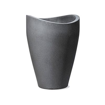 Scheurich 55375 254/80 Wave Globe Slim Pot De Fleurs Plastique Granit Noir 40 X 40 X 80 Cm