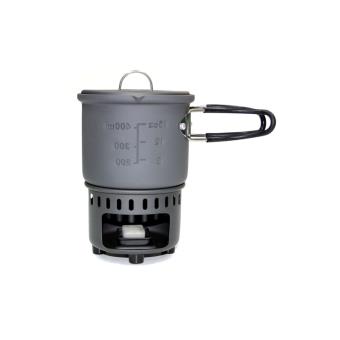 Ensemble De Cuisson Compact Esbit Combustible Liquide Solide Pot En Aluminium Anodise Dur De 985 Ml