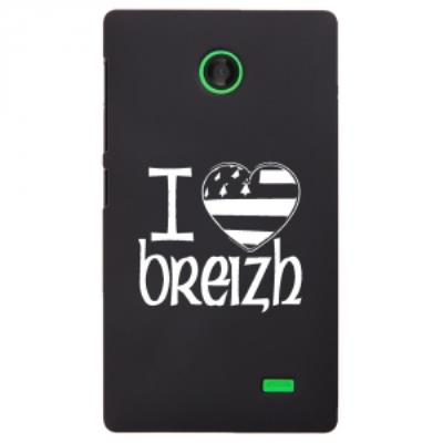 Coque rigide pour Nokia X avec impression Motifs drapeau Breton I Love Breizh