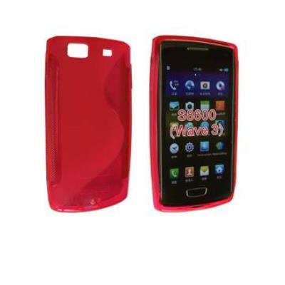 Housse S-Line Edition Limitée rouge mat et Glossy pour Samsung Wave 3