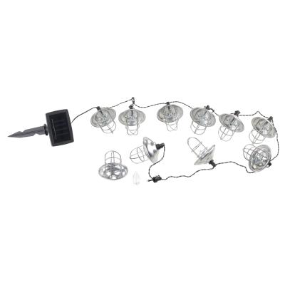 Guirlande lumineuse solaire à LED avec 10 lanternes en métal - 1,6 mètre