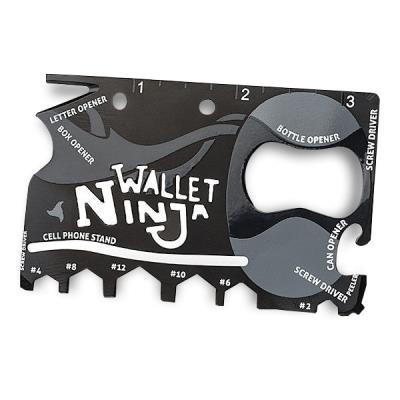 Carte Ninja pour portefeuille avec 18 outils