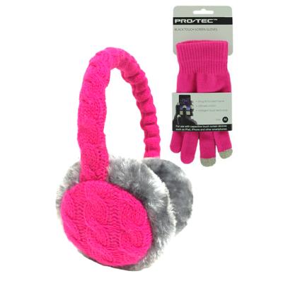 Pack casque EarMuffs + paire de gants Rose