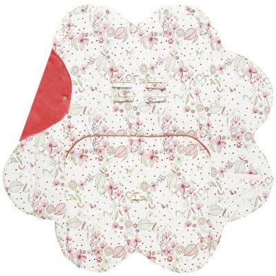 Wallaboo babynomade couverture enveloppante leaf, douce et élegante. daim microfibre extra douce - rouge