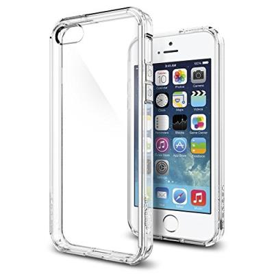 Coque iPhone SE, Spigen Coque iPhone 5S / 5 / SE [Ultra Hybrid] Coussin d'Air [Crystal Clear] La Face Arriere Claire + Bumper en TPU Coque Apple iPhone 5S / 5 / SE (SGP10640)