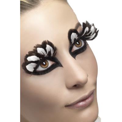 Faux Cils Plumes - Noir et Blanc